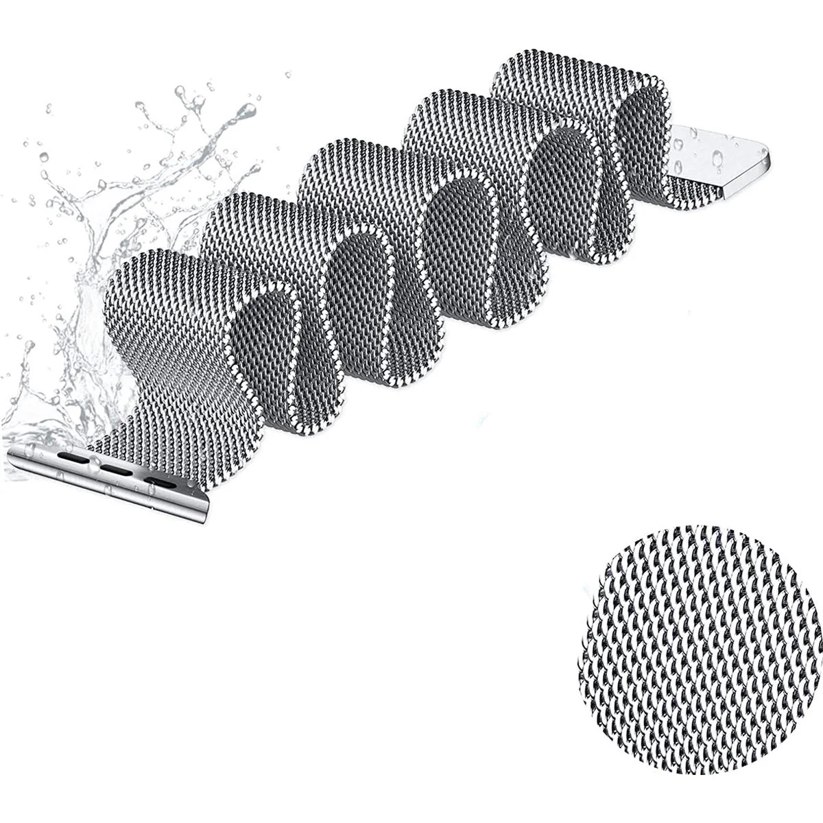 2 Stuks | RVS | Milanese Vervangende Smartwatch Band | Stalen Magnetische Horlogeband | Stalen Bandvervanging van Roestvrij staal | Horlogeband Accessoires | Geschikt Voor Apple Watch | 42mm / 44mm / 45mm | Zilver / Zwart - Afbeelding 5