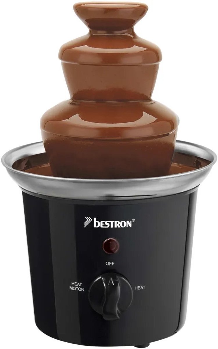 Bestron Chocoladefontein, met indicatielampje, 60 Watt, RVS, Kleur: zwart