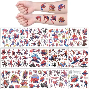 100 Stuks - Waterdichte Cartoon Tijdelijke Tattoos voor Kinderen - Feestelijk Plezier en Creatieve Decoratie - Huidvriendelijk en Verwijderbaar - Set van 5 Vellen (1 Vel = 20 Tattoos)