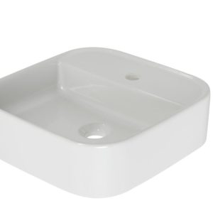 Plieger Wastafel Fresno Opbouw Wit met Kraangat 42×42 cm