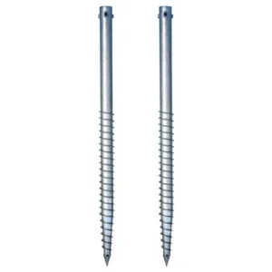 2 Stuks - Grondschroef - 2000mm x ⌀76mm - Graafvrije Grondanker - Ronde Paal & Vlaggenstok Basis Grondbevestiging - Schroef-in Paal Steun, Geschikt Voor Ronde Palen, Hekwerk Paalanker